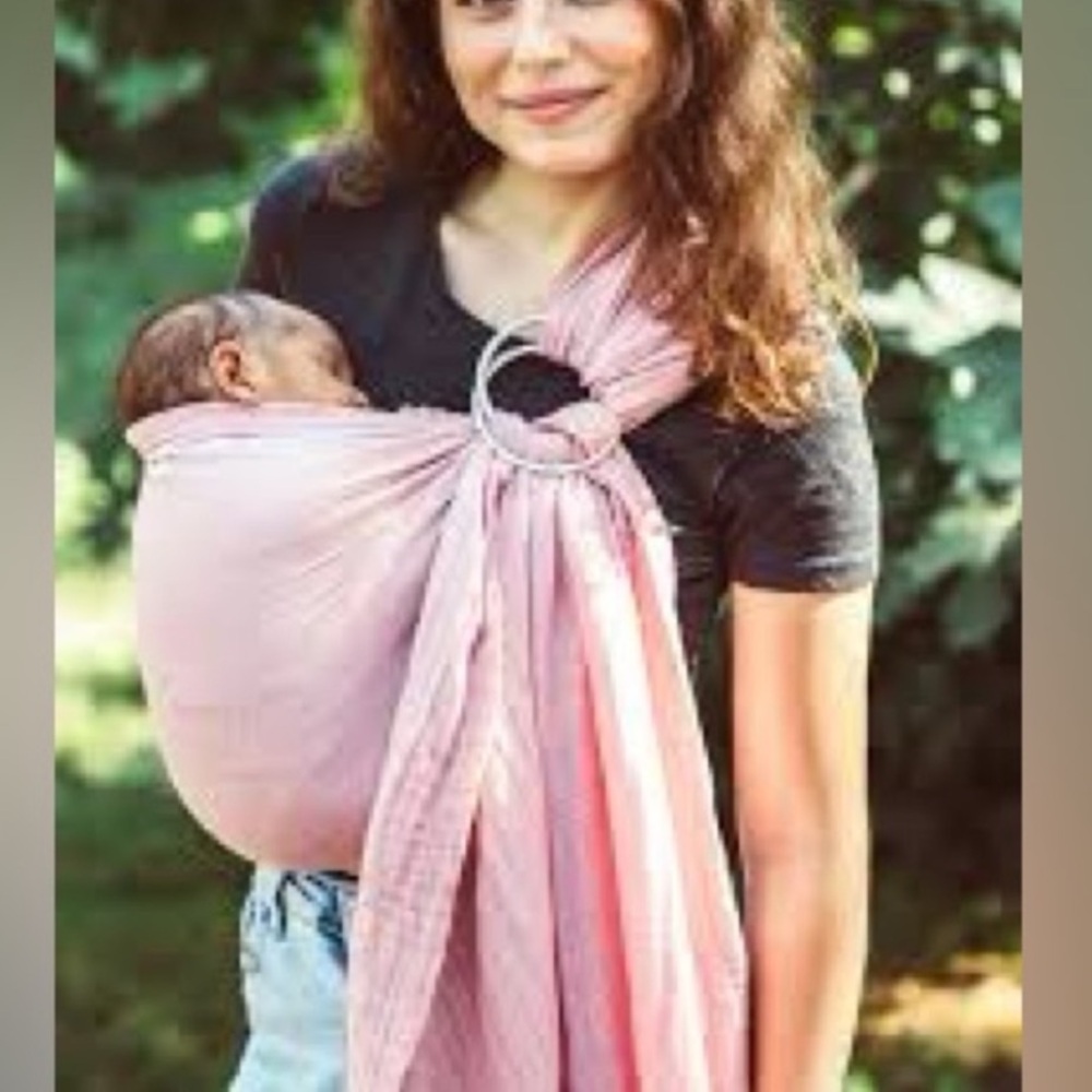 Mebien Muslin Cotton pink ring with pocket